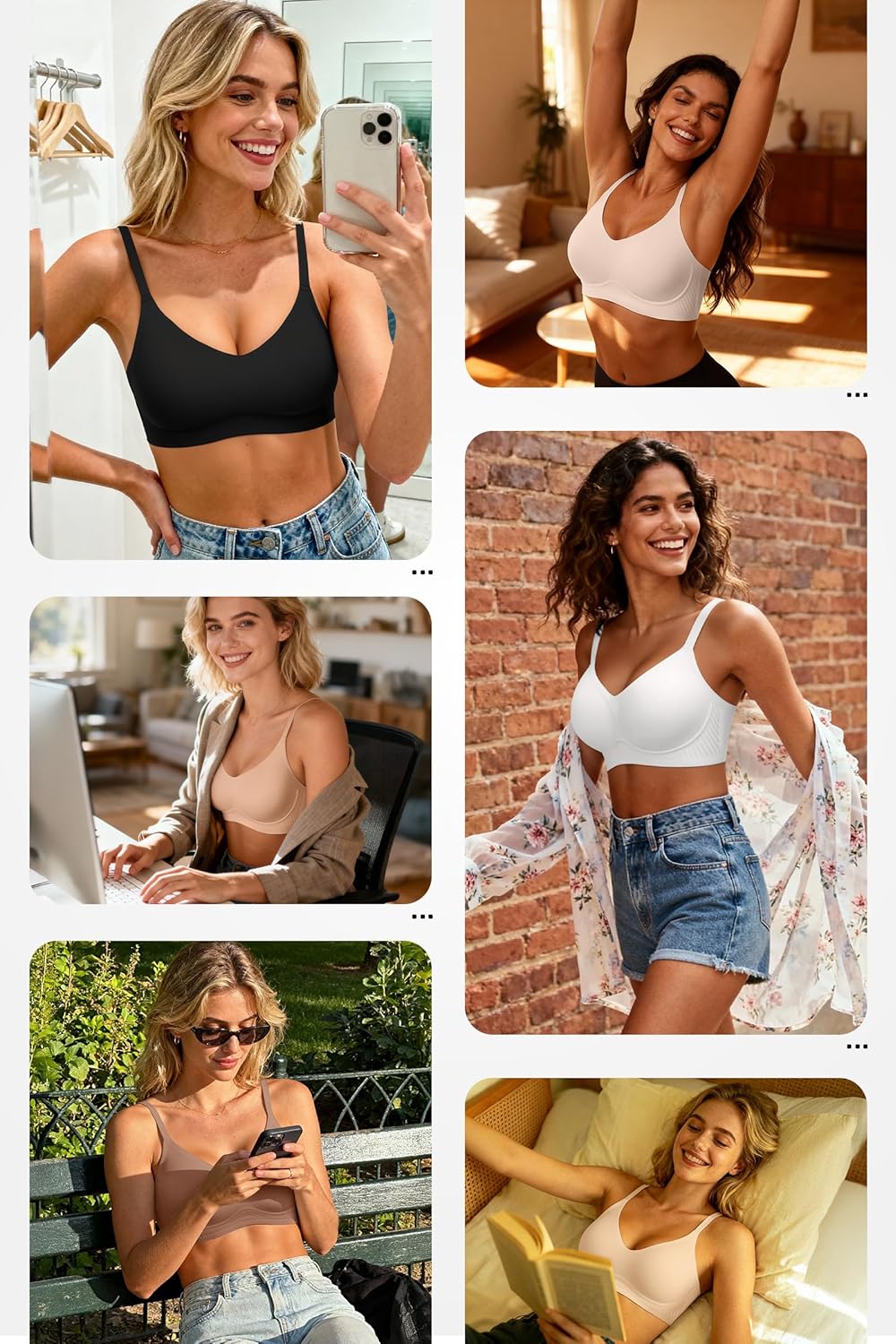 Detalle 2 de LetsJoli Jelly Bras for Women 2026 Wireless No Underwire T-Shirt Bra Push Up Seamless Bralette
