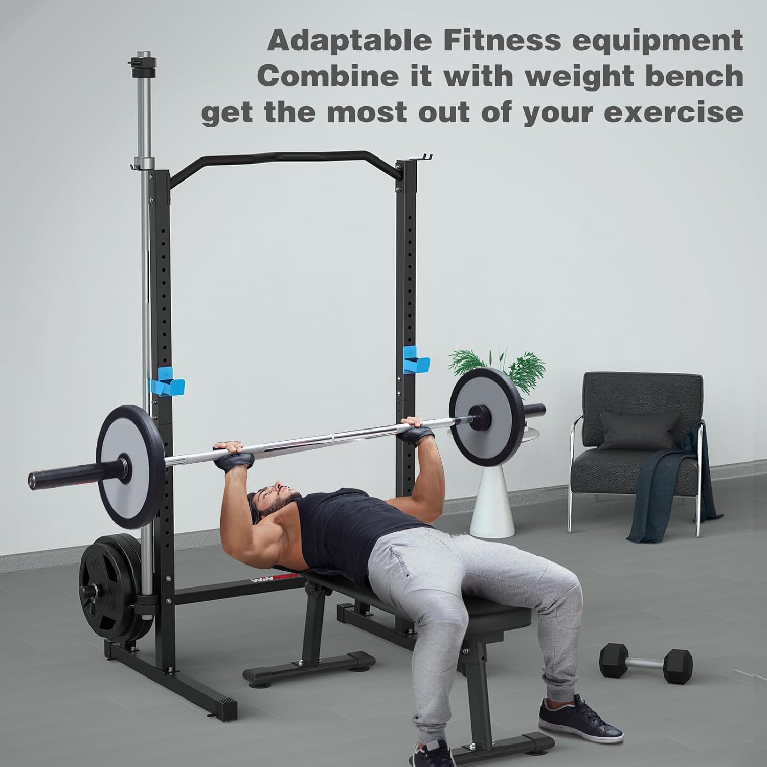 Thumbnail 6 de WINNOW Squat rack Altezza regolabile Power Cage con Pull Up Bar: gabbia di potenza multiuso per casa e palestra