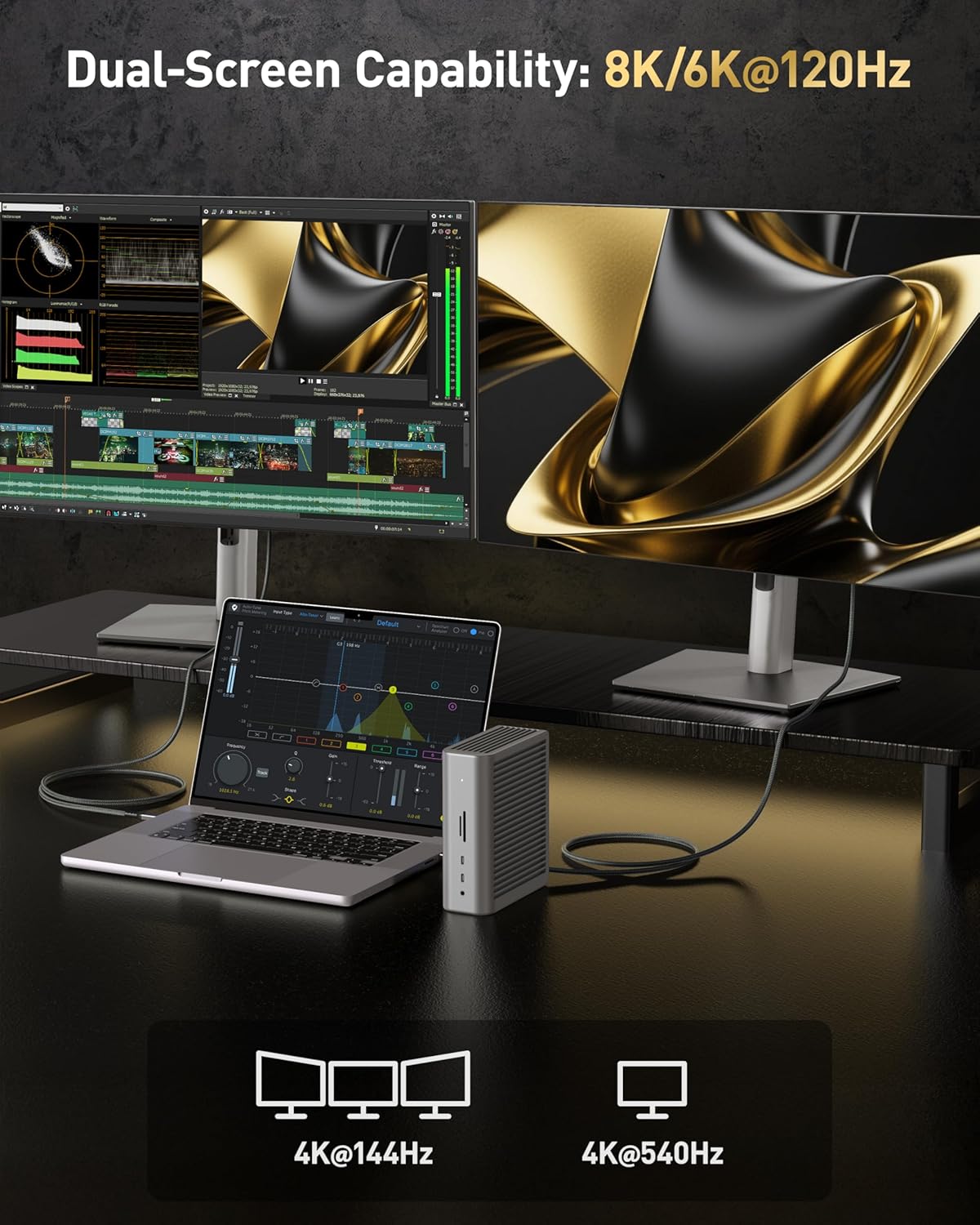 Thumbnail 2 de Maxonar Thunderbolt 5 Cable (3.3ft/1m) – up to 120Gbps video bandwidth, 240W charging