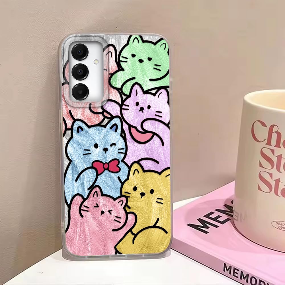 Detalle 2 de Tedyhulle Hülle für Samsung Galaxy A54 5G – Katzen-Muster, bunte Silikon-TPU-Schutzhülle