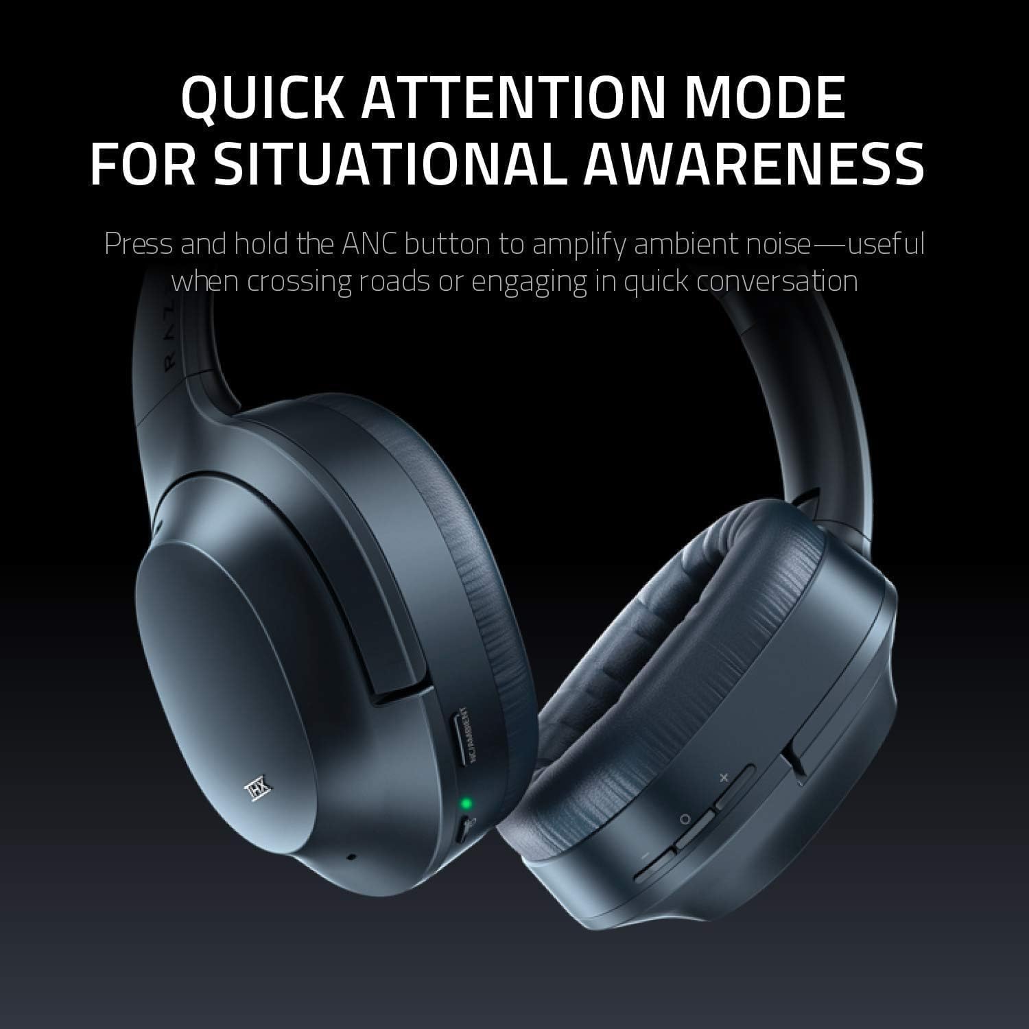 Detalle de Razer Opus: Kabelloser Kopfhörer mit THX-Zertifikat und ANC