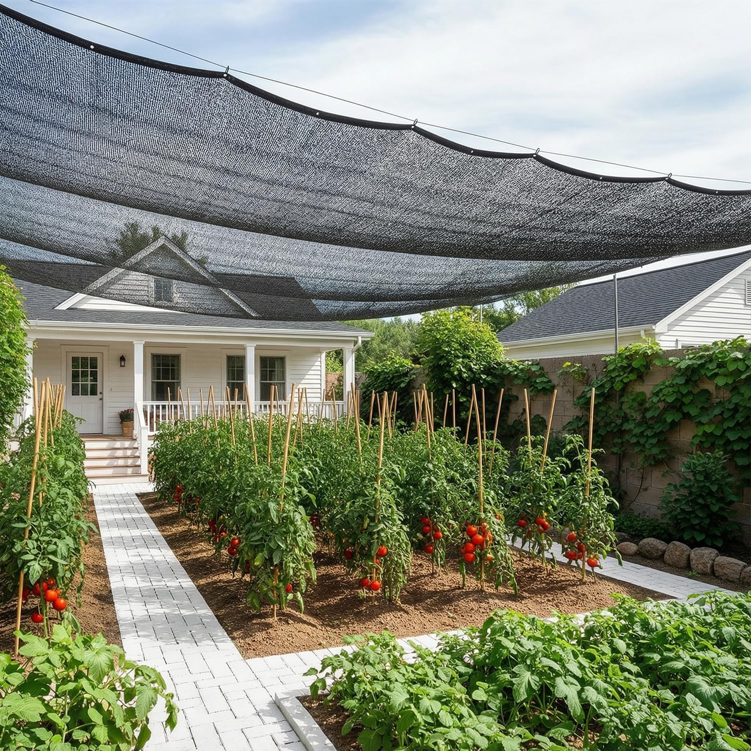 Detalle de SUNNY GUARD SG-XBBSC Sun Shade Cloth, 10 x 12 FT Black HDPE Mesh