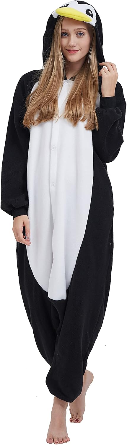 Detalle de SimZoo Adult Animal Onesie Pajamas, Polar Fleece Hooded Halloween Costume