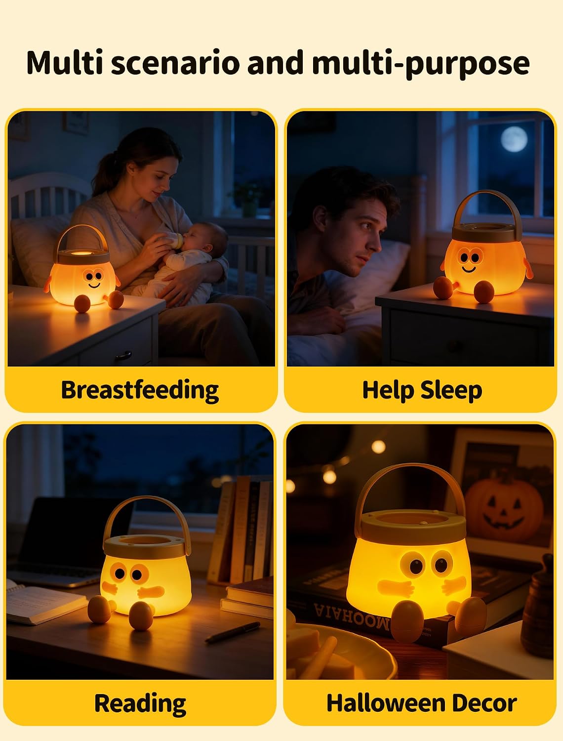 Detalle de Tarinks Pumpkin Night Light, Rechargeable