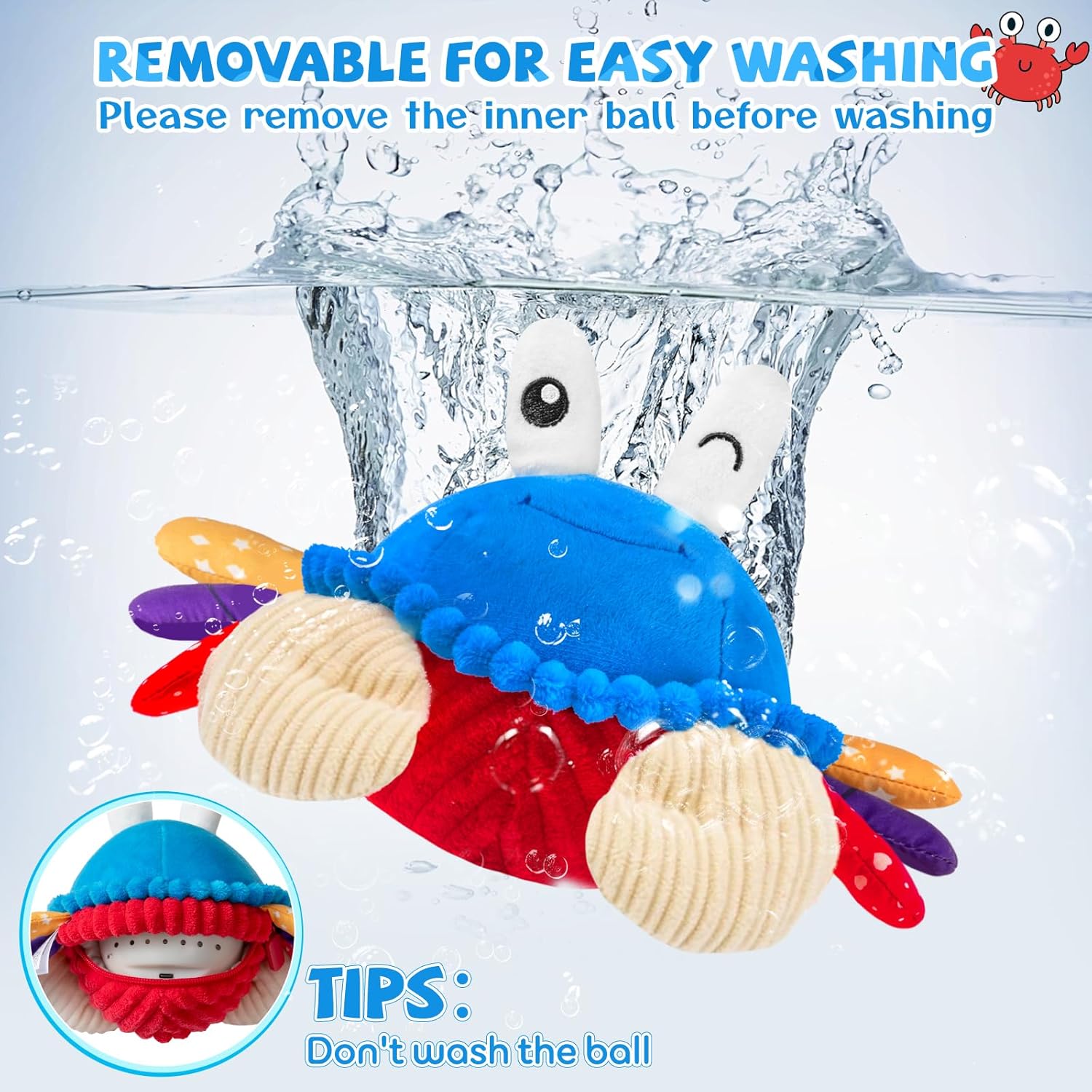 Thumbnail 3 de Musical Crawling Crab Plush Toy 40 songs