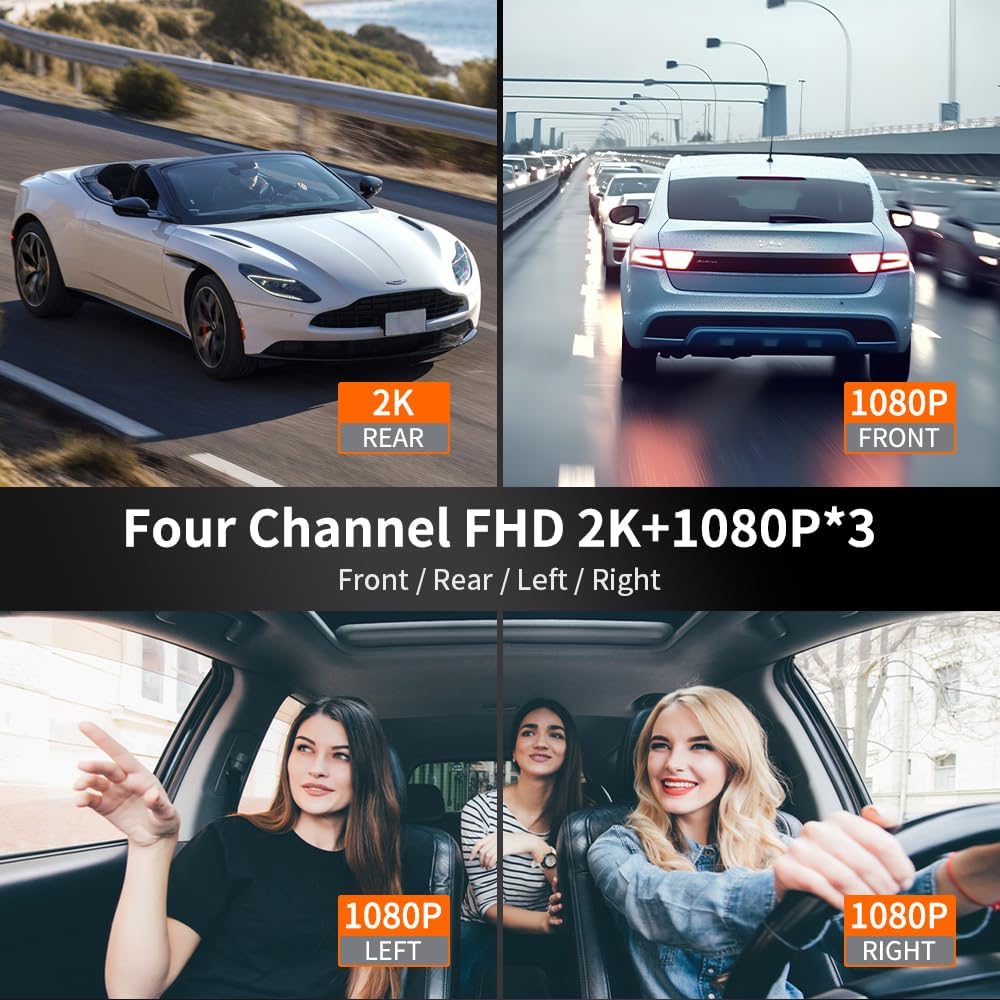 Detalle de 360° Dash Cam 4-Channel 2K+1080P with 64GB