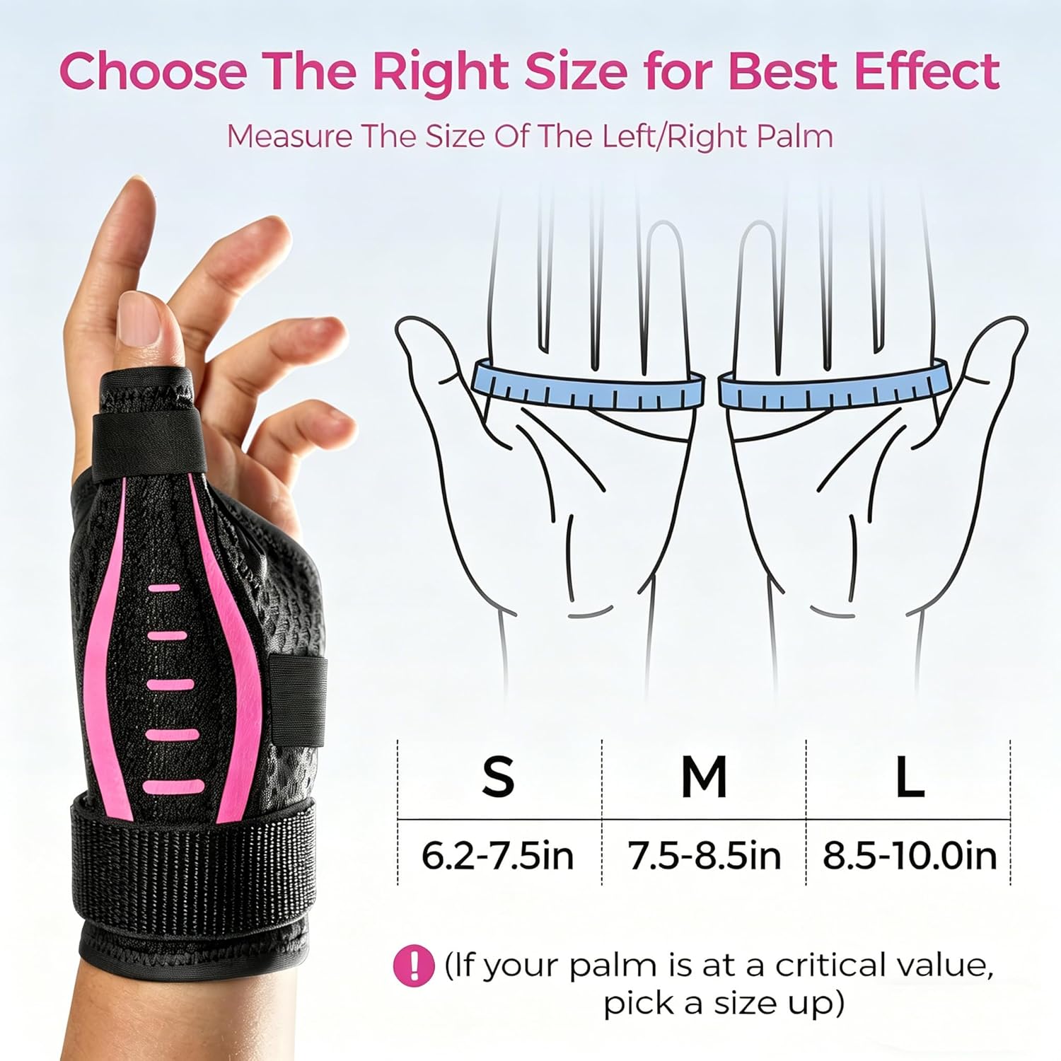 Thumbnail 5 de Thumb Support for Arthritis thumb splint brace (Right/Left), Trigger Thumb & De Quervain’s pain relief, breathable mesh (Pink)