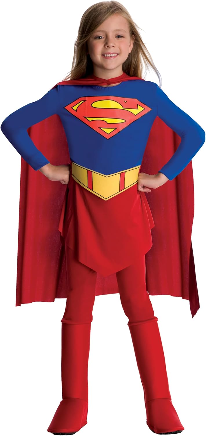 Detalle de Rubies RU885215 Supergirl Costume for Kids with Cape and Belt