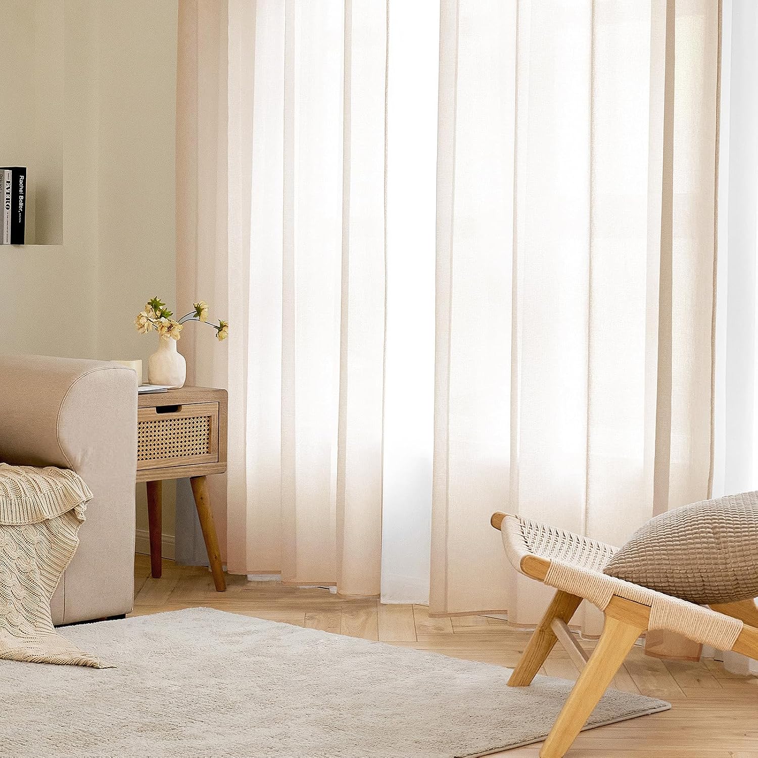 Thumbnail 1 de EMEMA Cortinas de Poliéster Translucidas para Sala y Dormitorio 🏡
