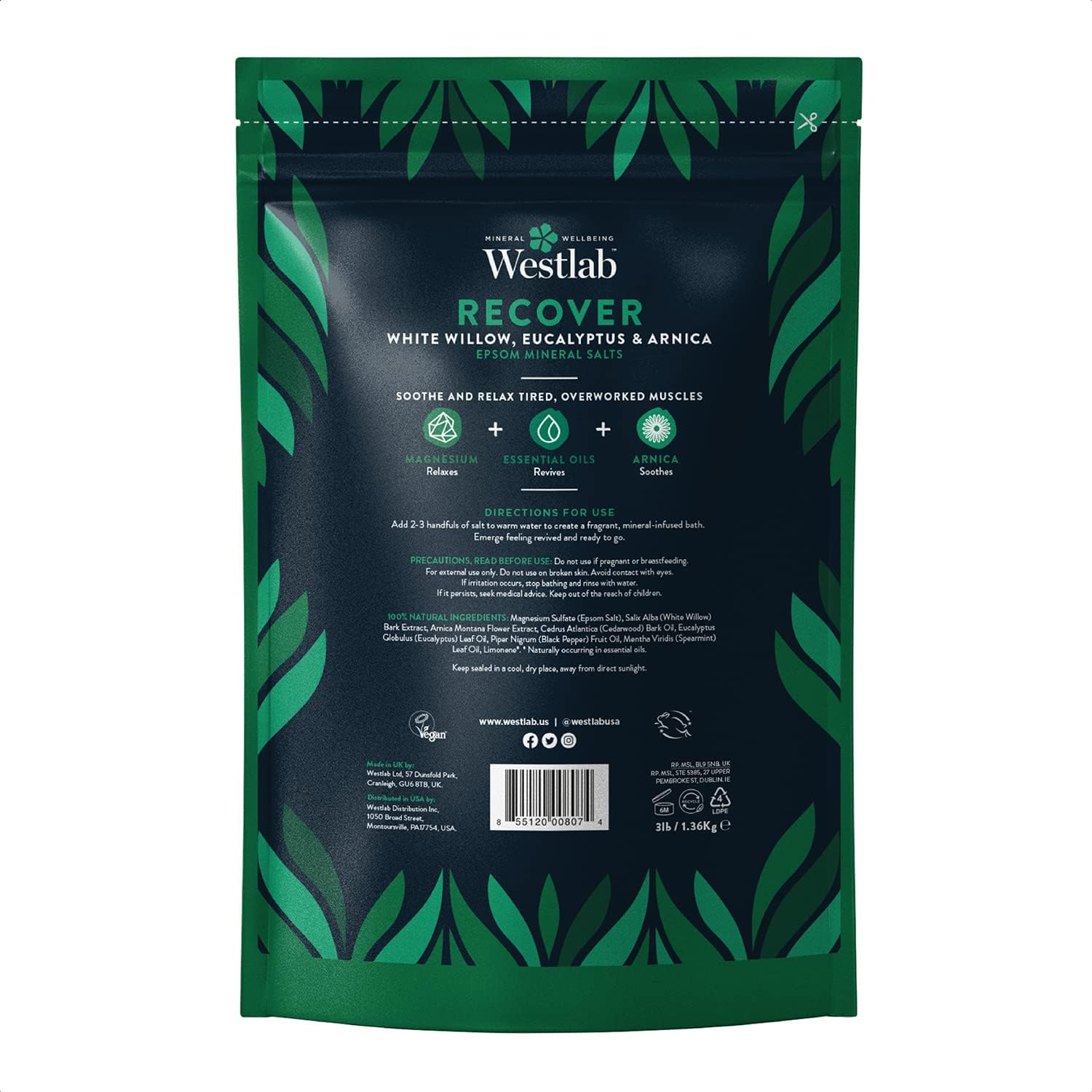 Thumbnail 1 de Westlab Recover Epsom Salts with White Willow & Eucalyptus (1kg) – Soothe and Support Recovery