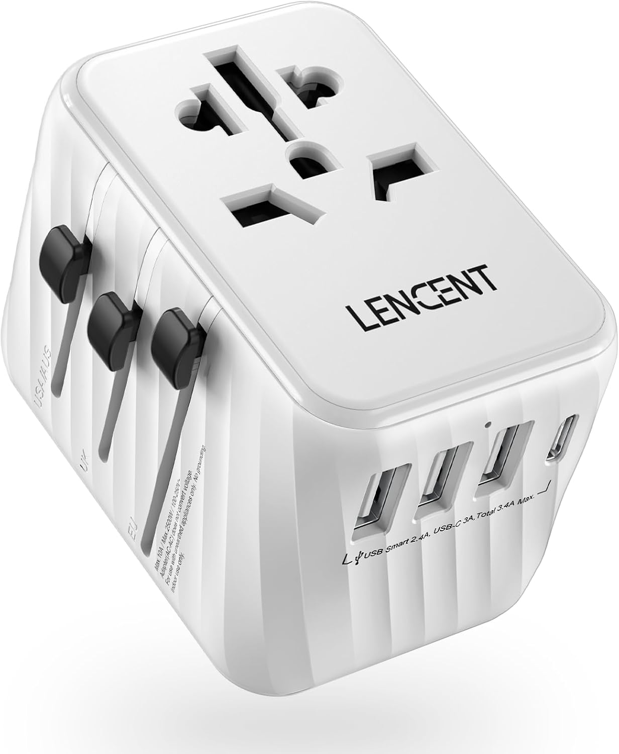 Detalle de LENCENT Adaptador Enchufe Universal 5‑en‑1 142 g