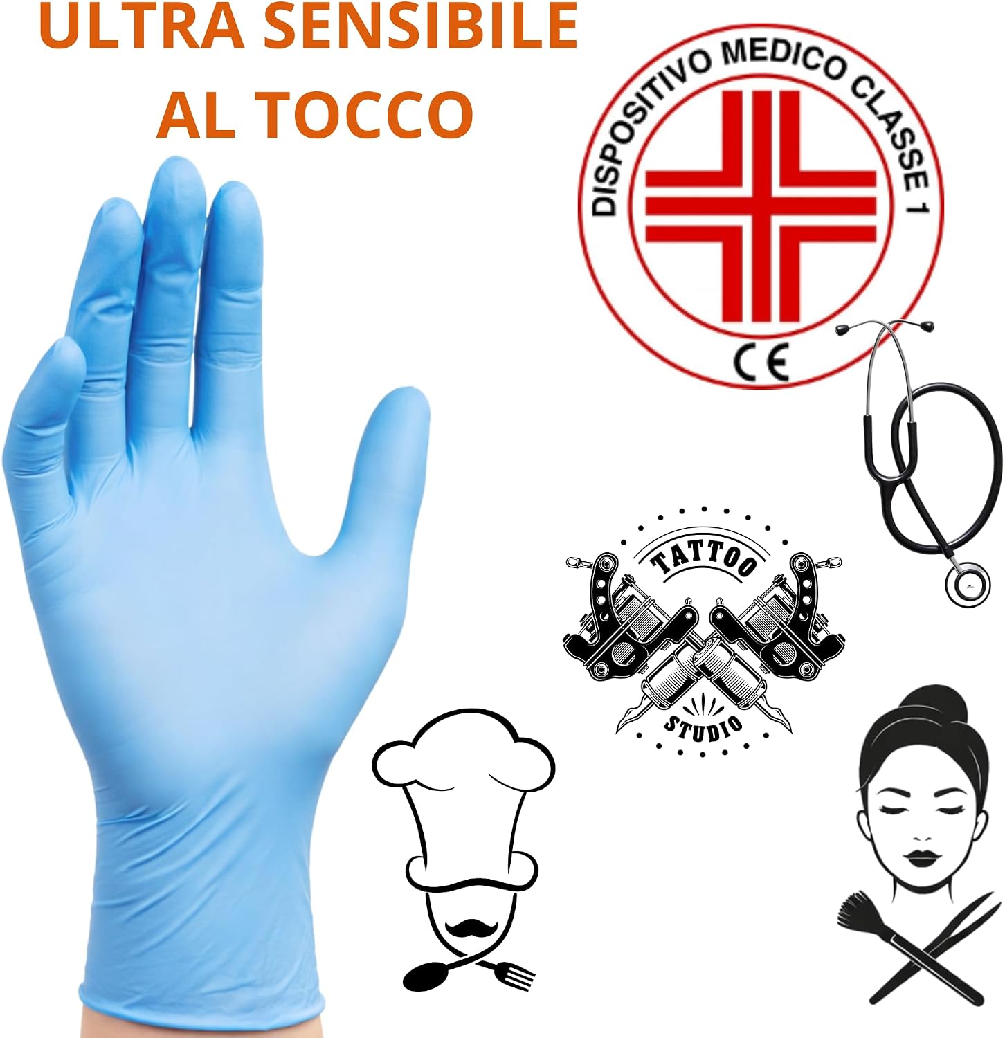 Detalle 2 de S&S Medical 100 guanti nitrile senza polvere