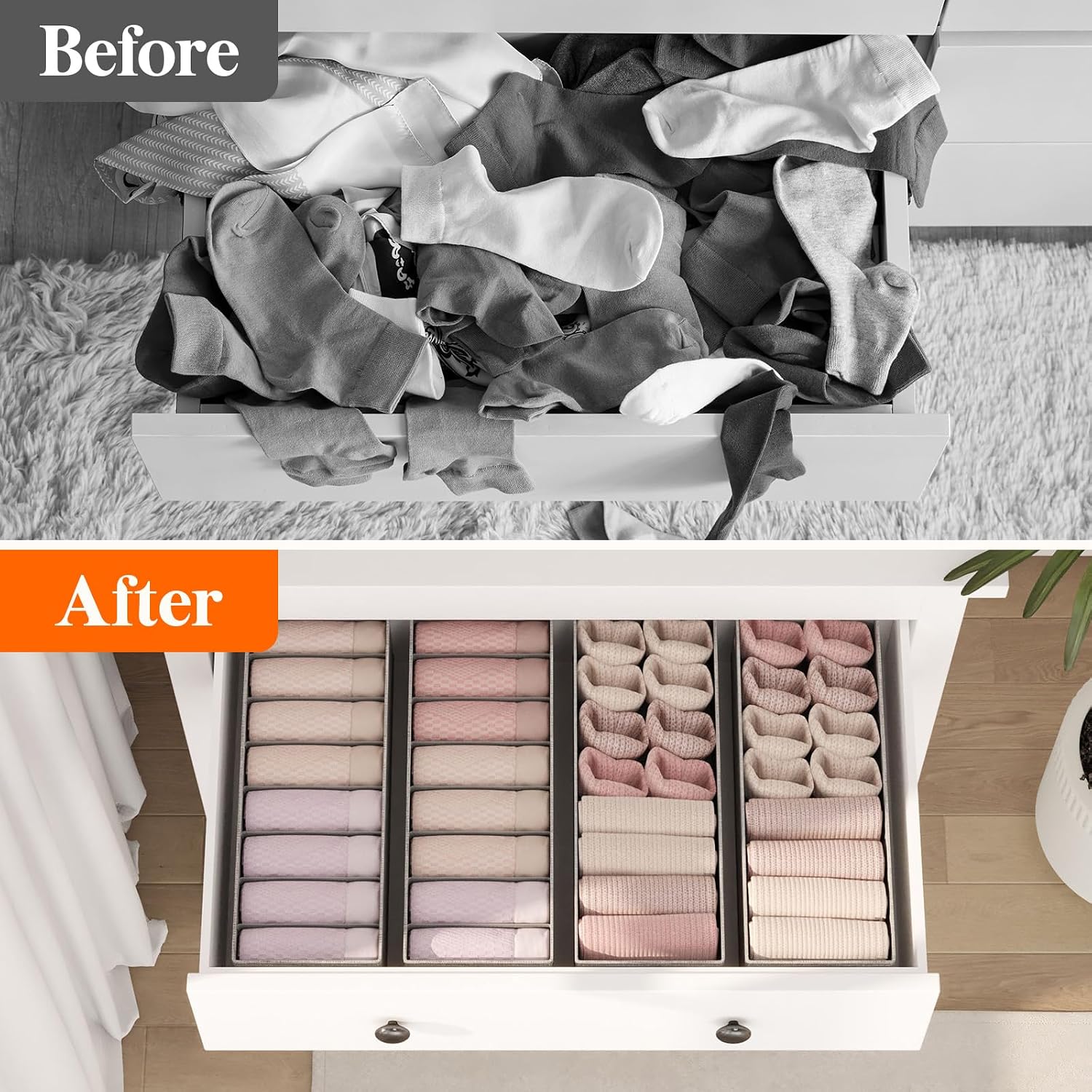 Thumbnail 6 de Lifewit 23092 Hemnes Drawer Organiser Set of 12, Foldable Fabric