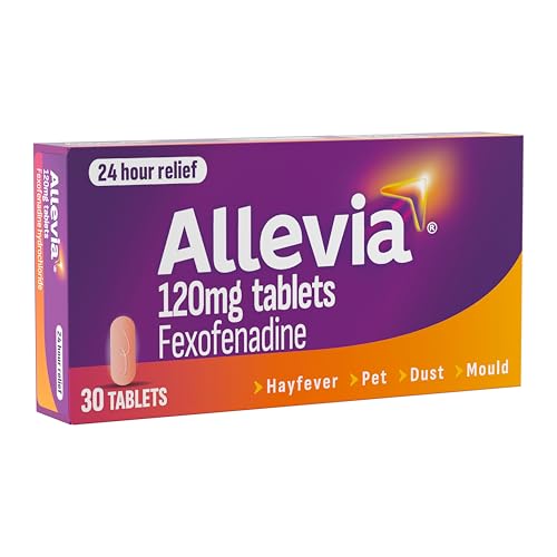 Detalle de Allevia Hayfever Allergy Tablets 120mg Fexofenadine – 30 tablets, 24‑hour relief