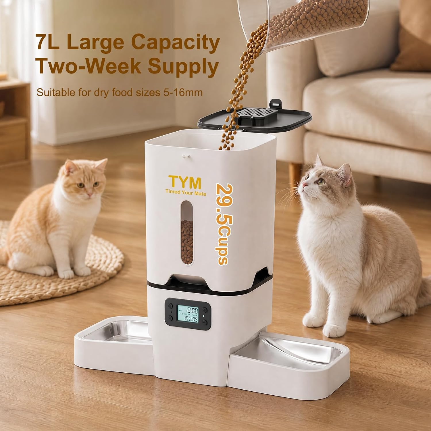 Detalle de Automatic Cat Feeder, 7L Capacity