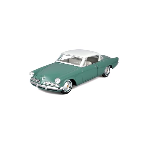 Detalle de Maisto 31651G Studebaker Starliner 1/18 — Véhicule miniature précis, vert et gris