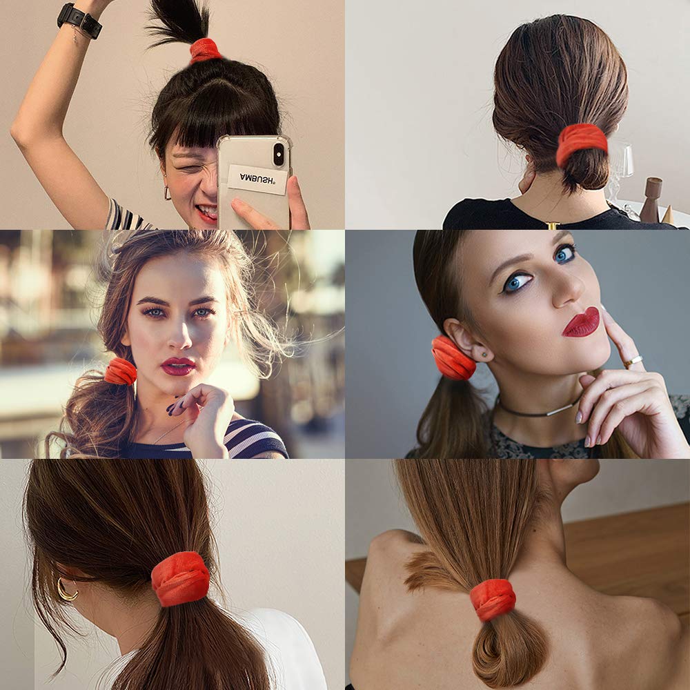 Detalle de Didder Didder-Beauty-EF283-7 Velvet Hair Scrunchies, 20-Piece Orange Set