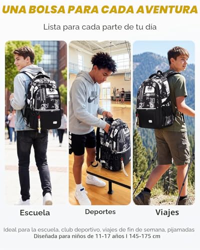 Thumbnail 7 de Amythe Mochila Escolar Adolescente 32 L con Correa para Carro – Negro