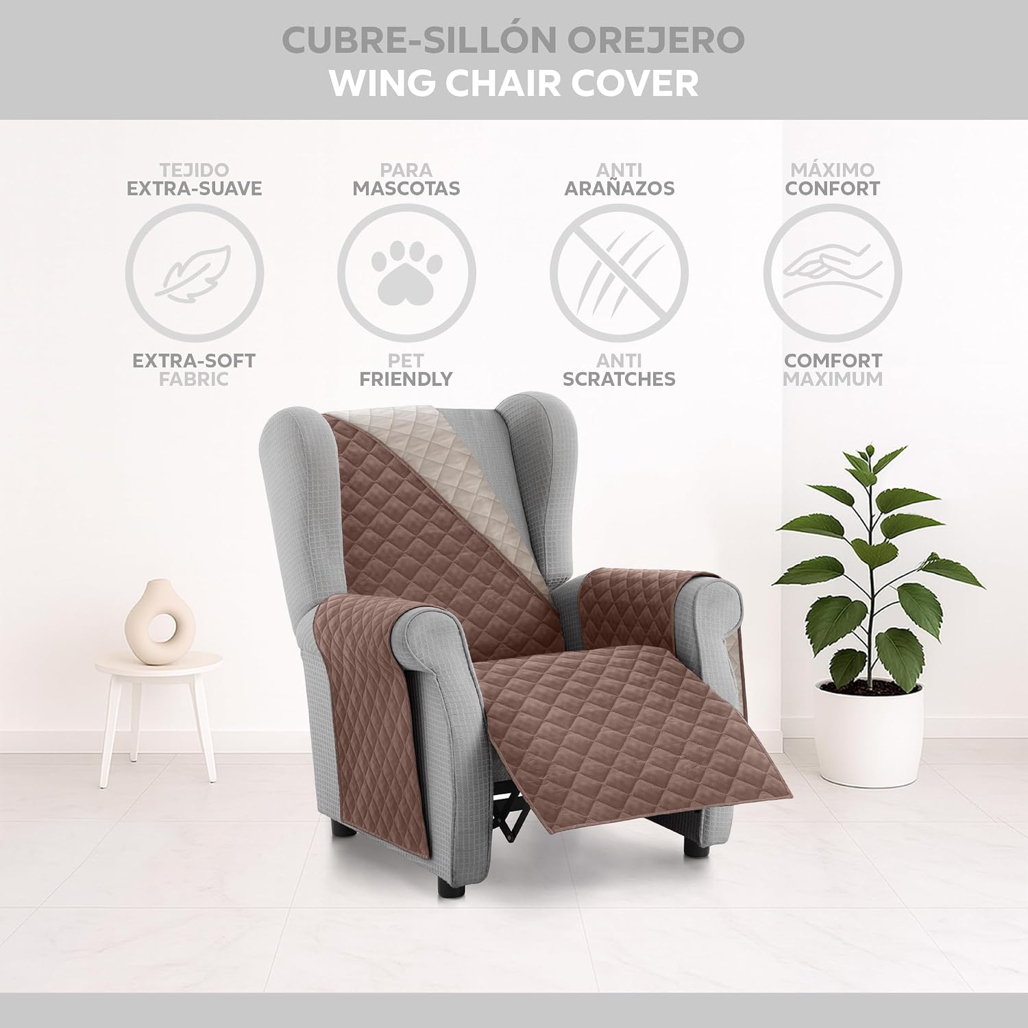 Detalle 2 de Textilhome Malu 1 plaza funda sillón 55 cm