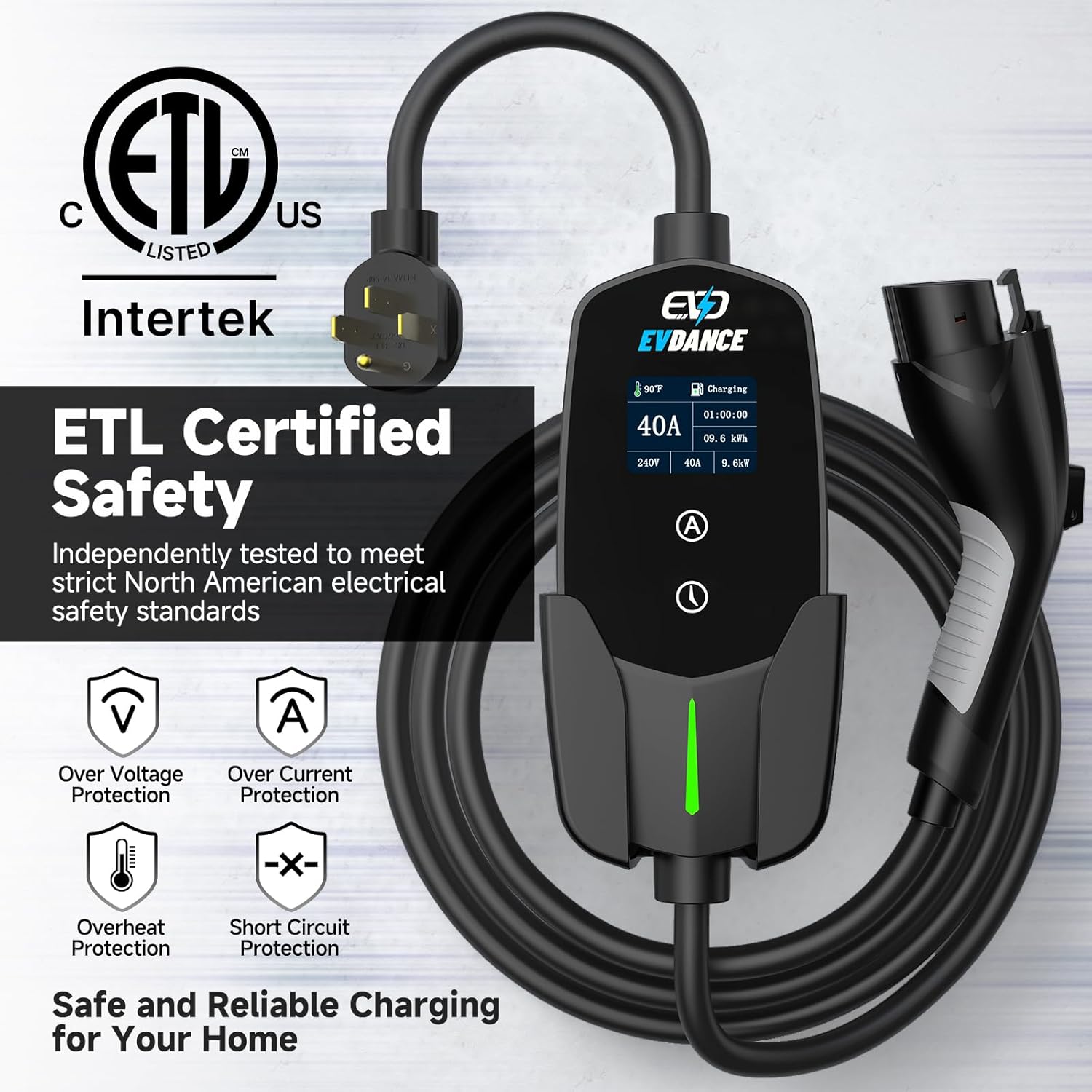 Detalle de EVDANCE Level 2 40A EV Charger 9.6kW