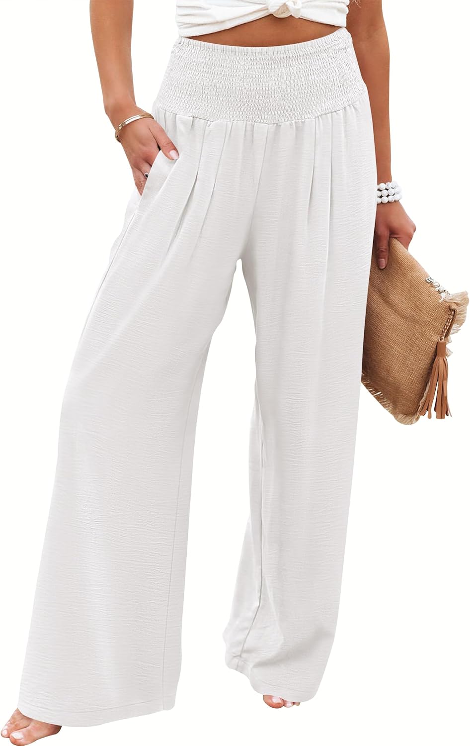 Detalle de ANRABESS Women’s High-Waist Palazzo Pants (S–XL) with Pockets