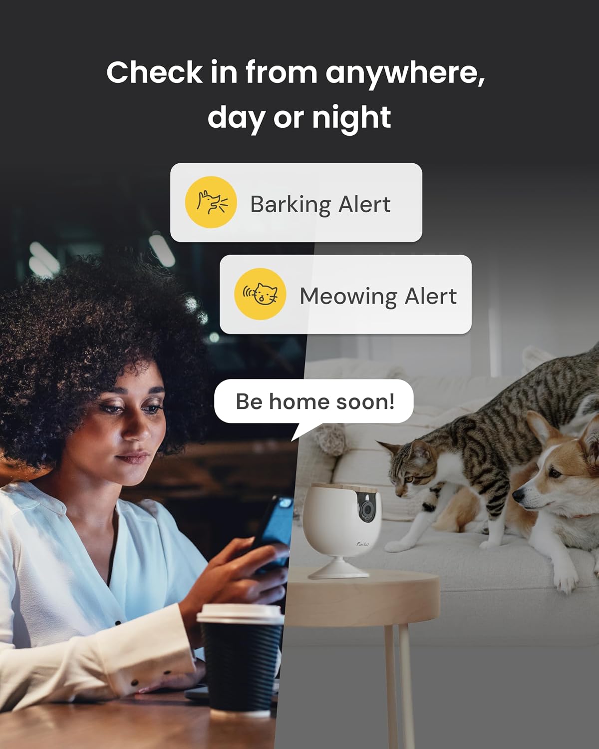 Thumbnail 4 de Furbo Mini Pet Camera w/App (No Subscription Required): 1080p Pet Monitor with Wall Mount, Colour Night Vision and 2-Way Audio
