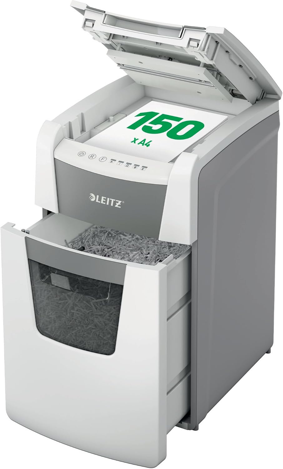 Thumbnail 6 de Leitz IQ 80120000 Destructeur de Documents – coupe micro sécurité P5, 100 feuilles, corbeille 34 L, blanc
