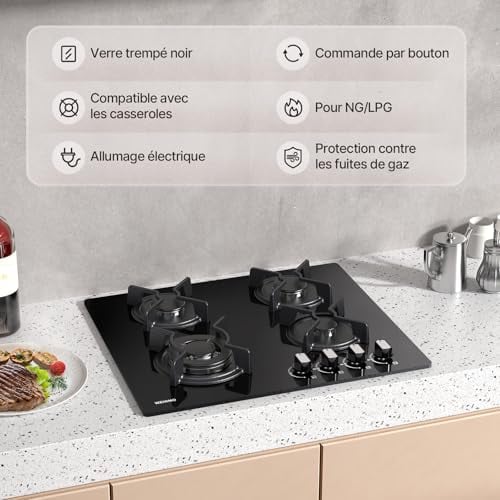 Thumbnail 8 de WEHIMO cocina gas 4 fuegos 7800 W 60 cm