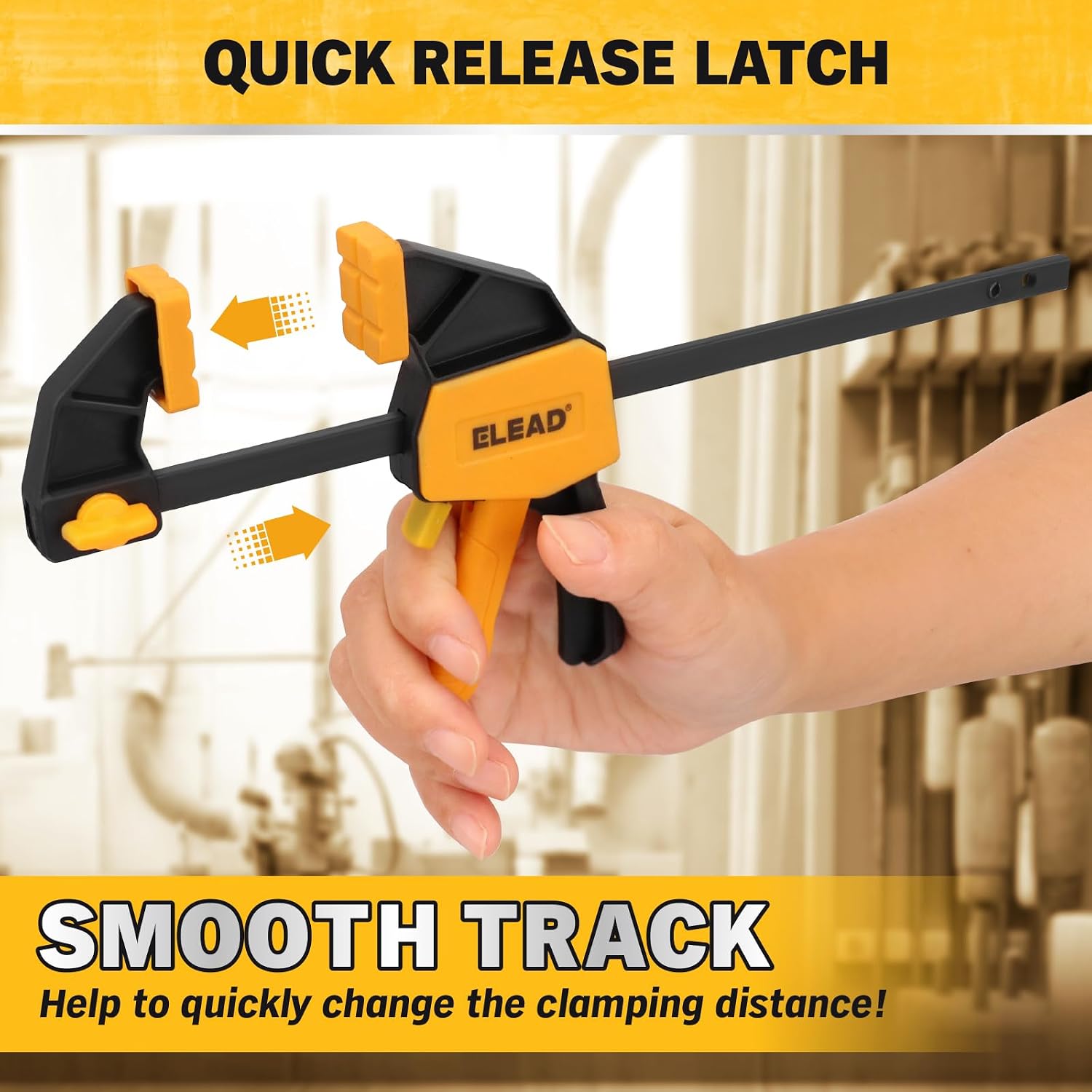 Thumbnail 6 de ELEAD 6-Inch Mini Bar Clamps, 2-Piece Set with Quick Release and Spreader Mode