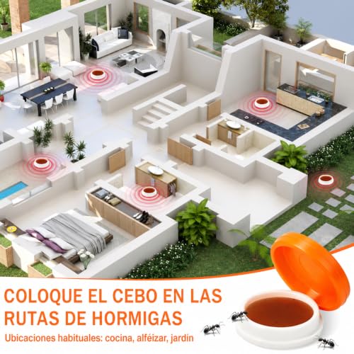 Thumbnail 6 de Jeweeio 60 trampas para hormigas: estaciones de cebo listas para usar para interior y exterior