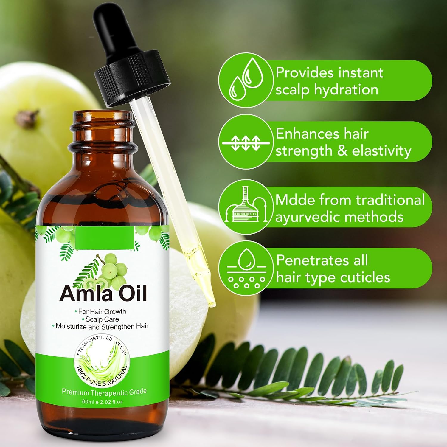 Detalle 2 de Amla Olio per Capelli 60 ml — Rinforza le Radici