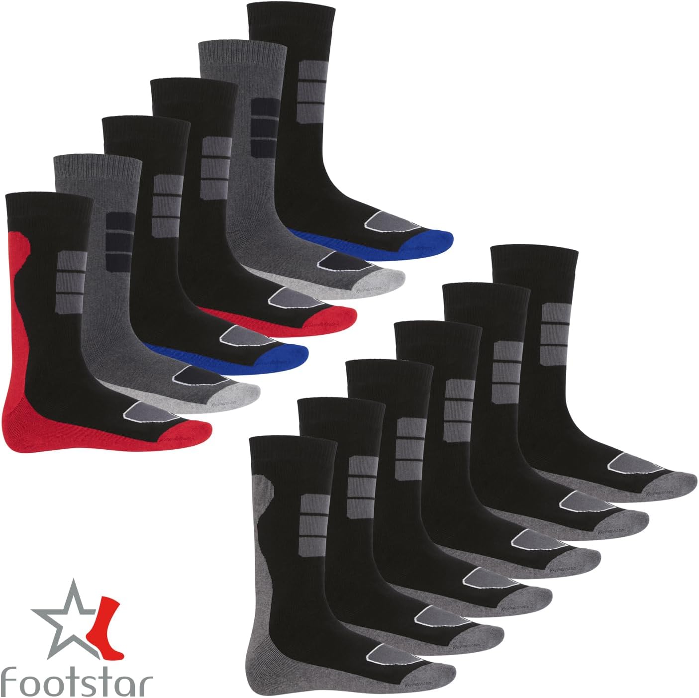 Detalle 2 de Footstar warme wintersokken van badstof, 6 paar met thermisch effect