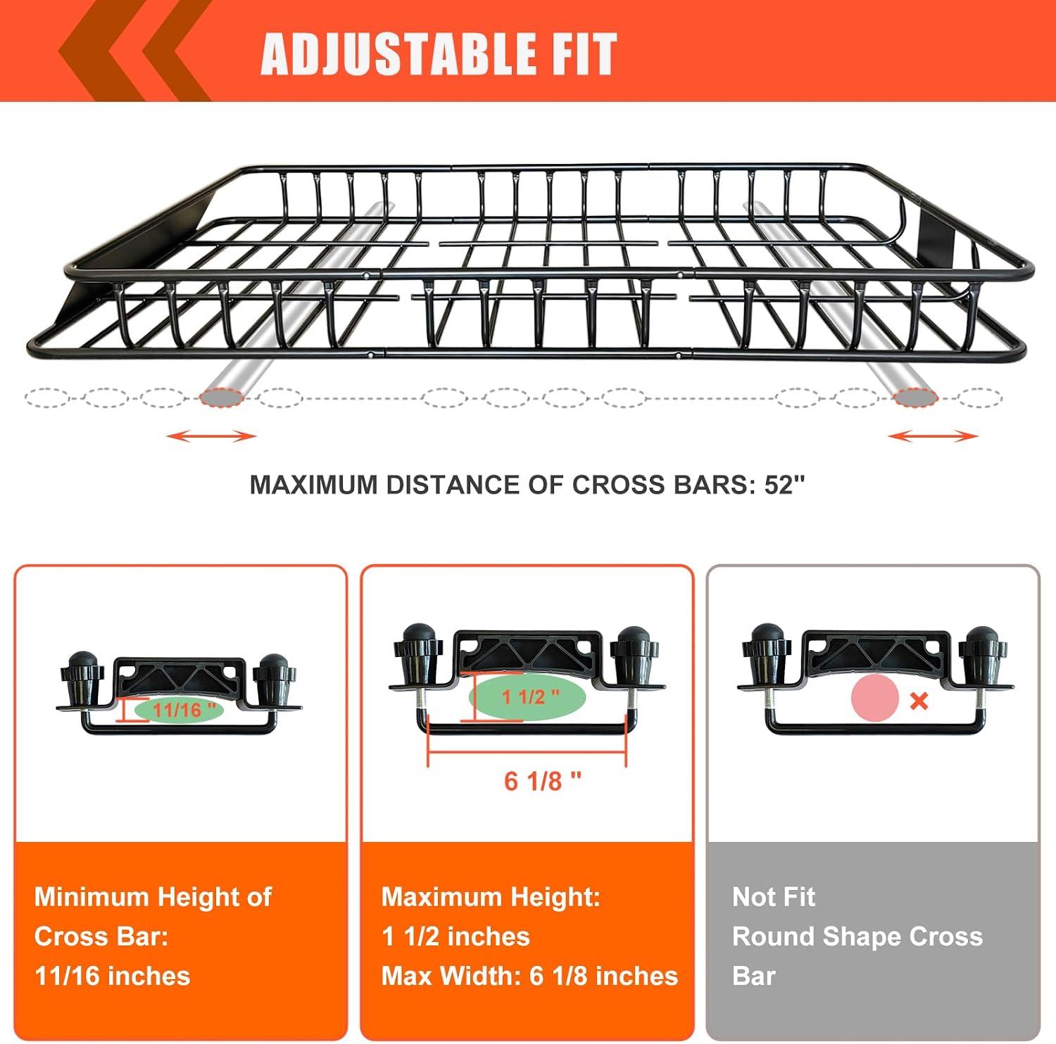 Detalle 2 de Roof Rack Cargo Carrier Basket with 20 Cu. Ft. Bag