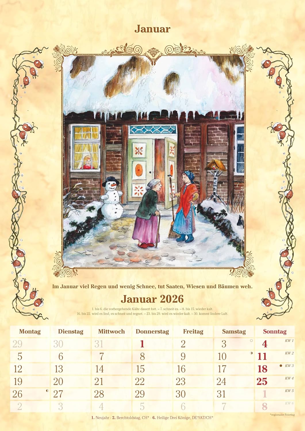 Thumbnail 2 de Alpha Edition Bauernkalender 2026 – Bildkalender 29,7×42 cm mit Bauernregeln & Platz für Notizen