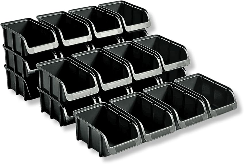 hünersdorff 24 cajas apilables tamaño 2 negro ♻