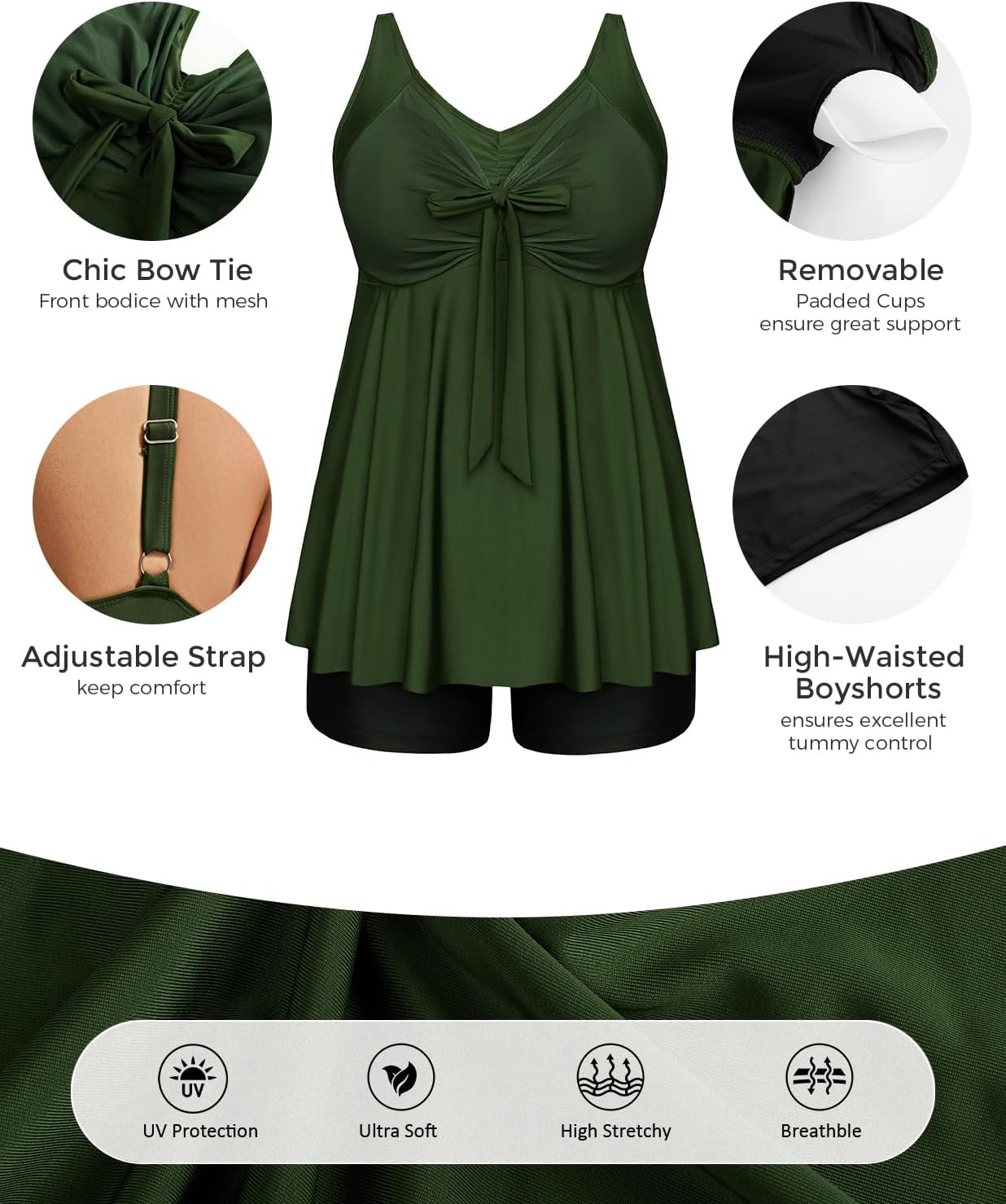 Detalle 2 de Tankini-Set für Damen mit Push Up