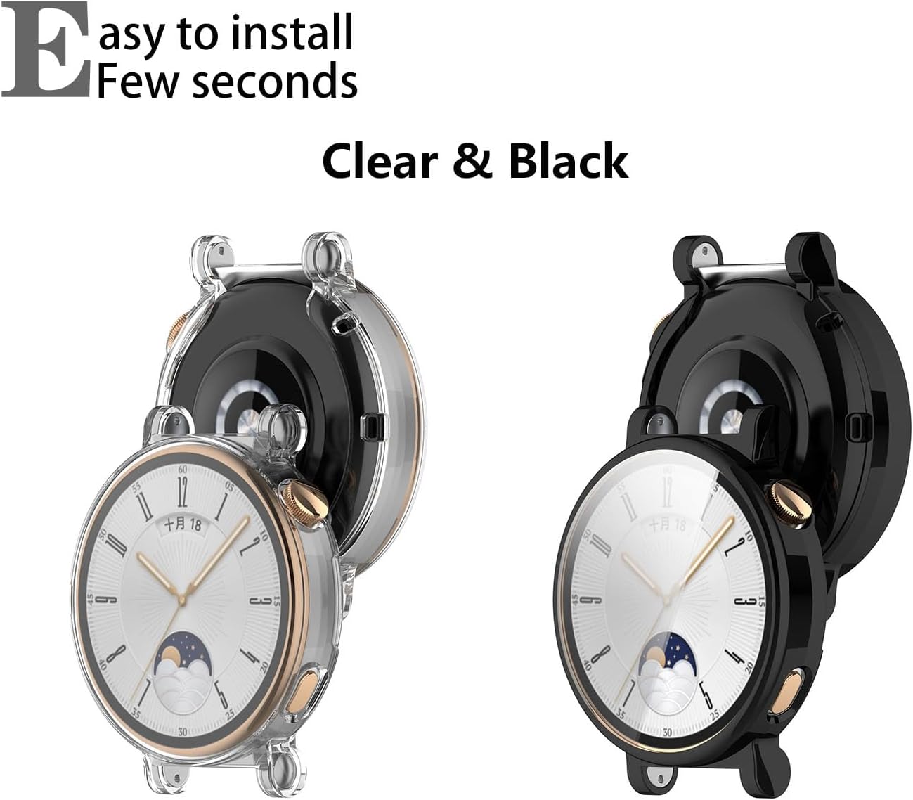 Thumbnail 3 de HOMTERN 2-Pack TPU Cases for Huawei Watch GT 4 (41mm or 46mm) with Full-Cover Screen Protection
