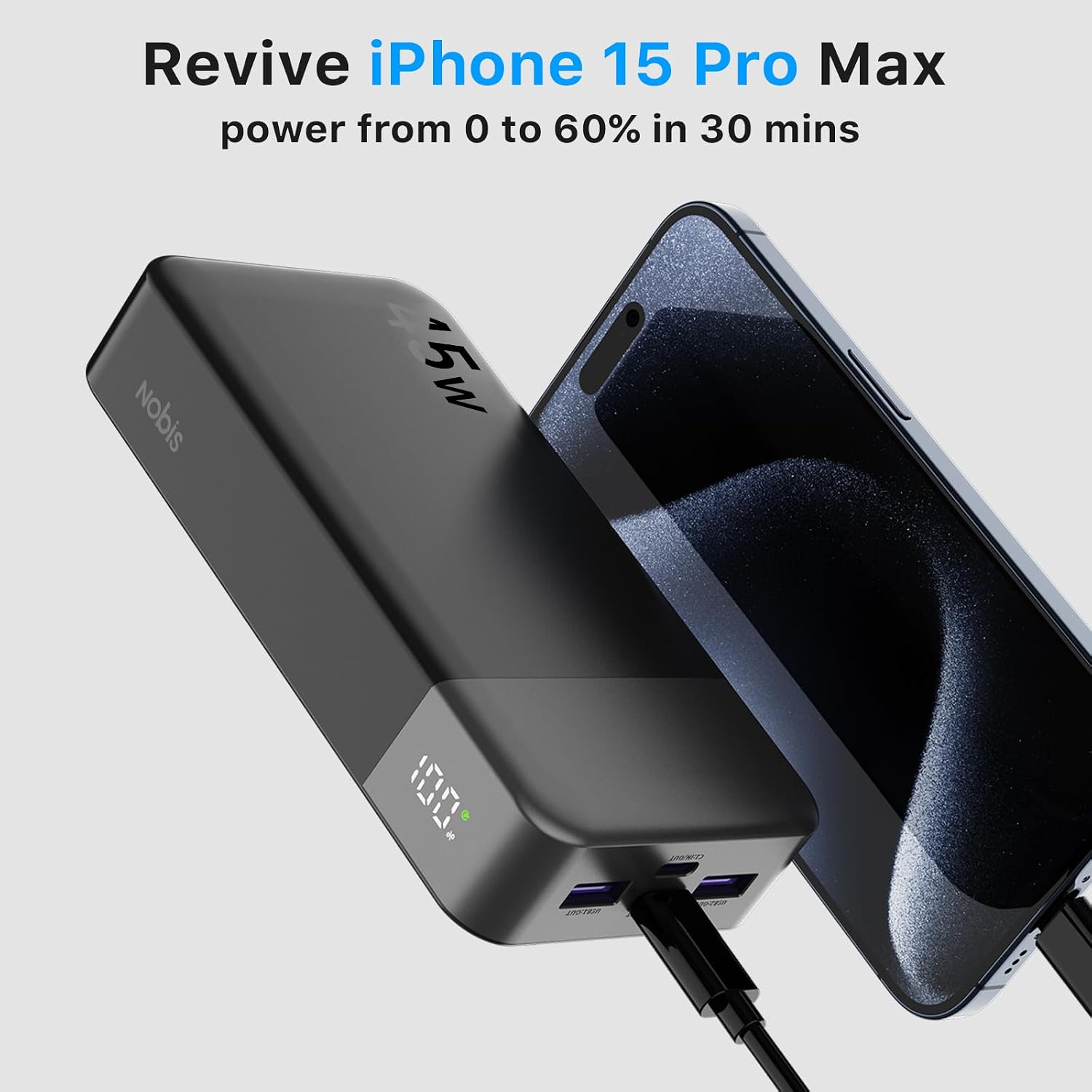 Detalle 2 de NOBIS Power Bank 20000mAh portable charger