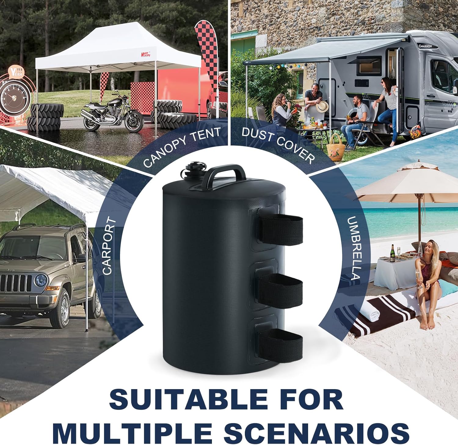 Thumbnail 5 de MasterCanopy Gazebo Water Weight Bags (4 pack) for Pop Up Canopy Legs, Black