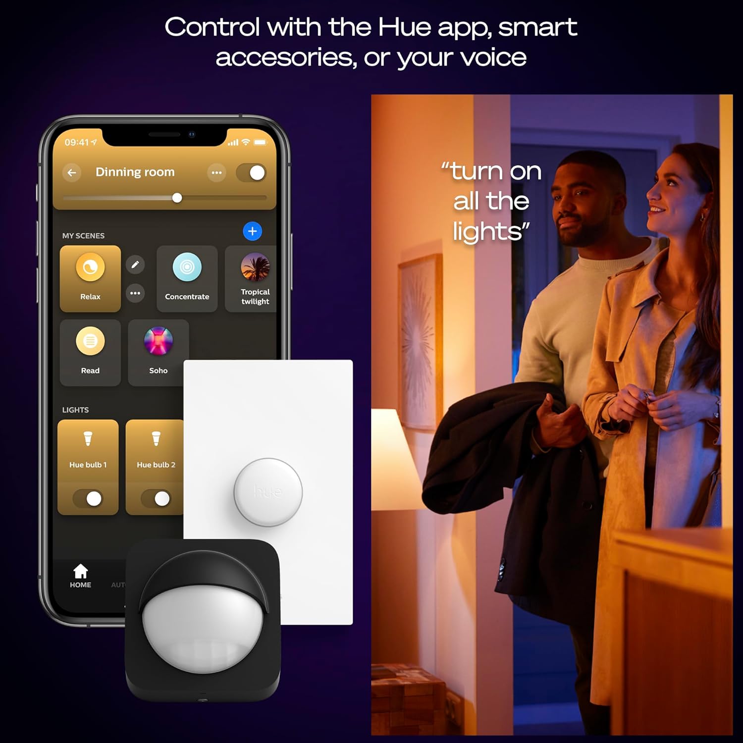 Thumbnail 4 de Philips Hue Devote Smart LED Panel Light (Round 30cm) – White Frame, 2 Pack