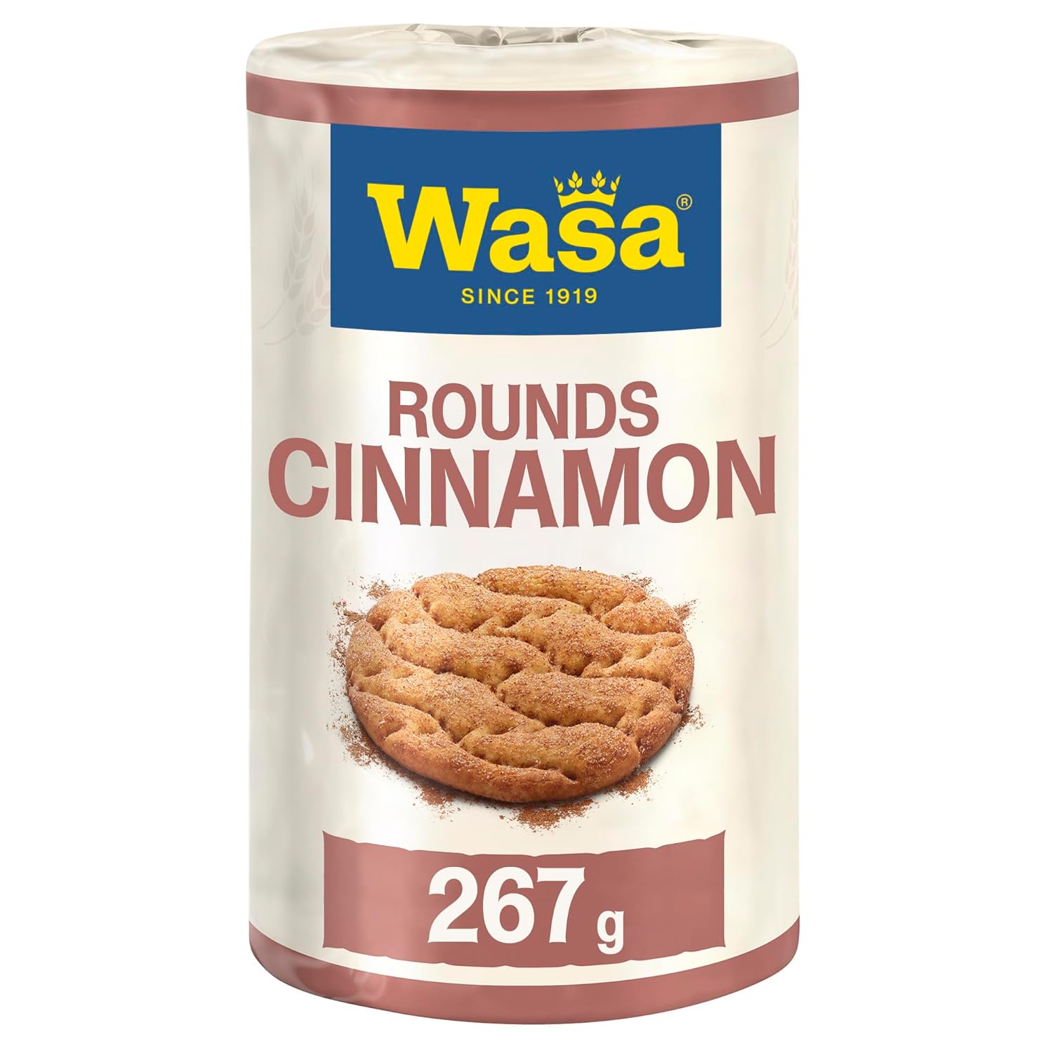 Detalle 1 de Wasa Tasty Snacks Cinnamon Rounds 267 g – kleiner, runder Zimt-Knäckebrot-Snack (Packung zu 4)