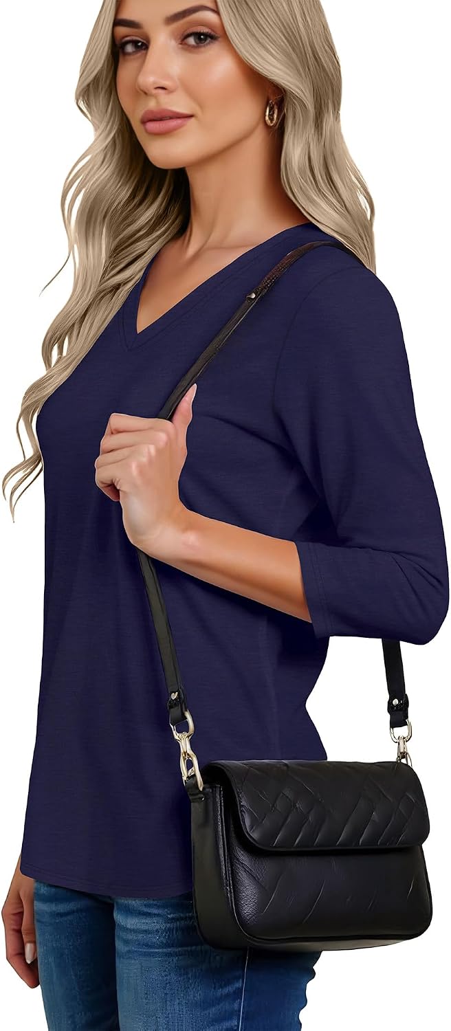 Thumbnail 4 de CHICALLURE 3/4-Sleeve V-Neck Tunic Top for Women