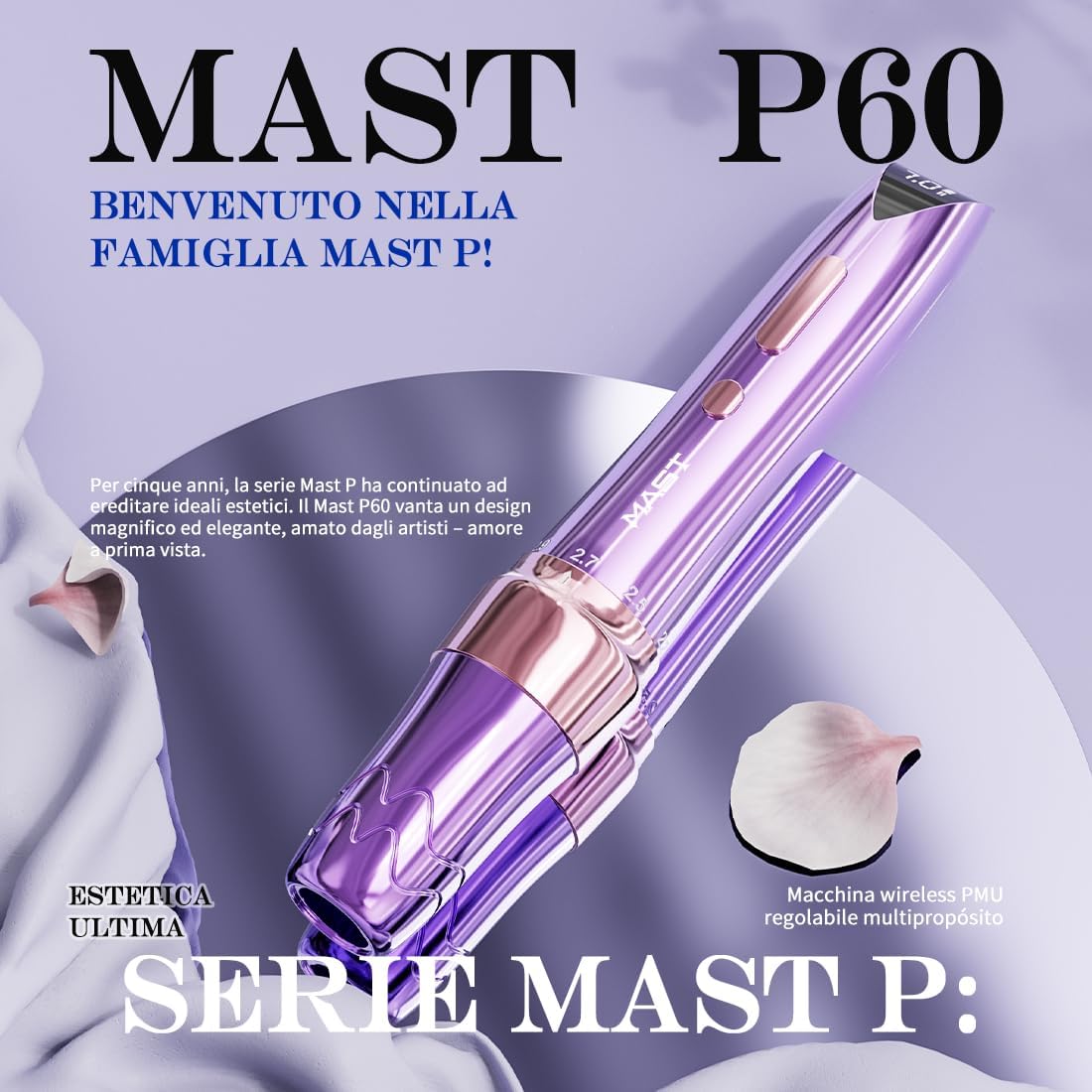 Thumbnail 1 de Mast P60 Penna per Tatuaggi Rotativa Senza Fili: versatilità, ergonomia e controllo su 2,2–3,2 mm
