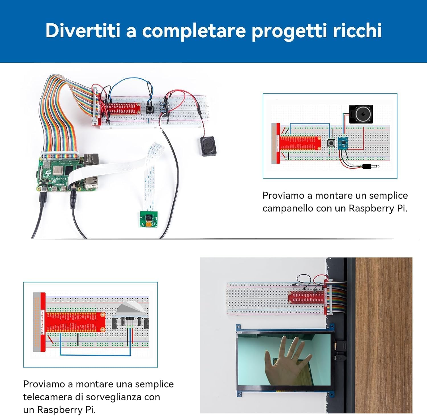 Thumbnail 3 de SunFounder Raspberry Pi Ultimate Starter Kit per Raspberry Pi 4B/3B+ con 161 progetti e 337 componenti
