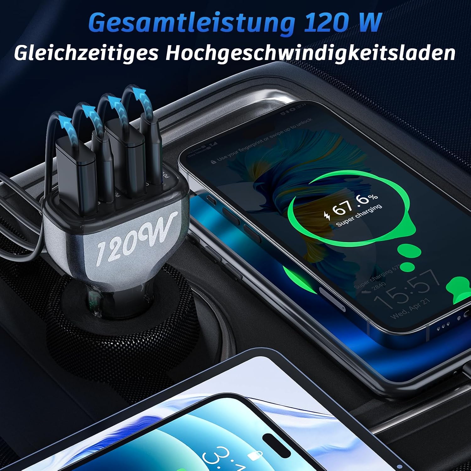 Detalle de SONRU 120W Auto Ladegerät USB C
