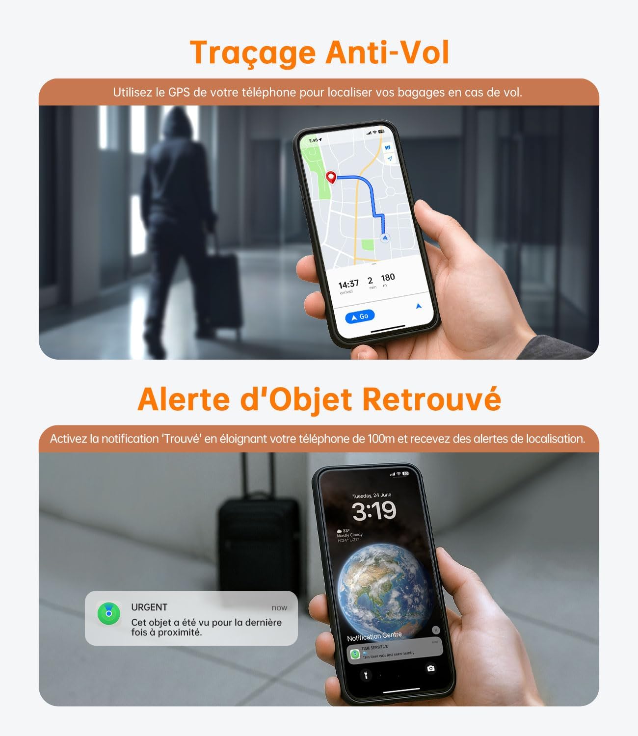 Thumbnail 6 de NOVOO Traceur de Cartes Rechargeable — Suivi Bluetooth avec Localiser/Find My (iOS uniquement)