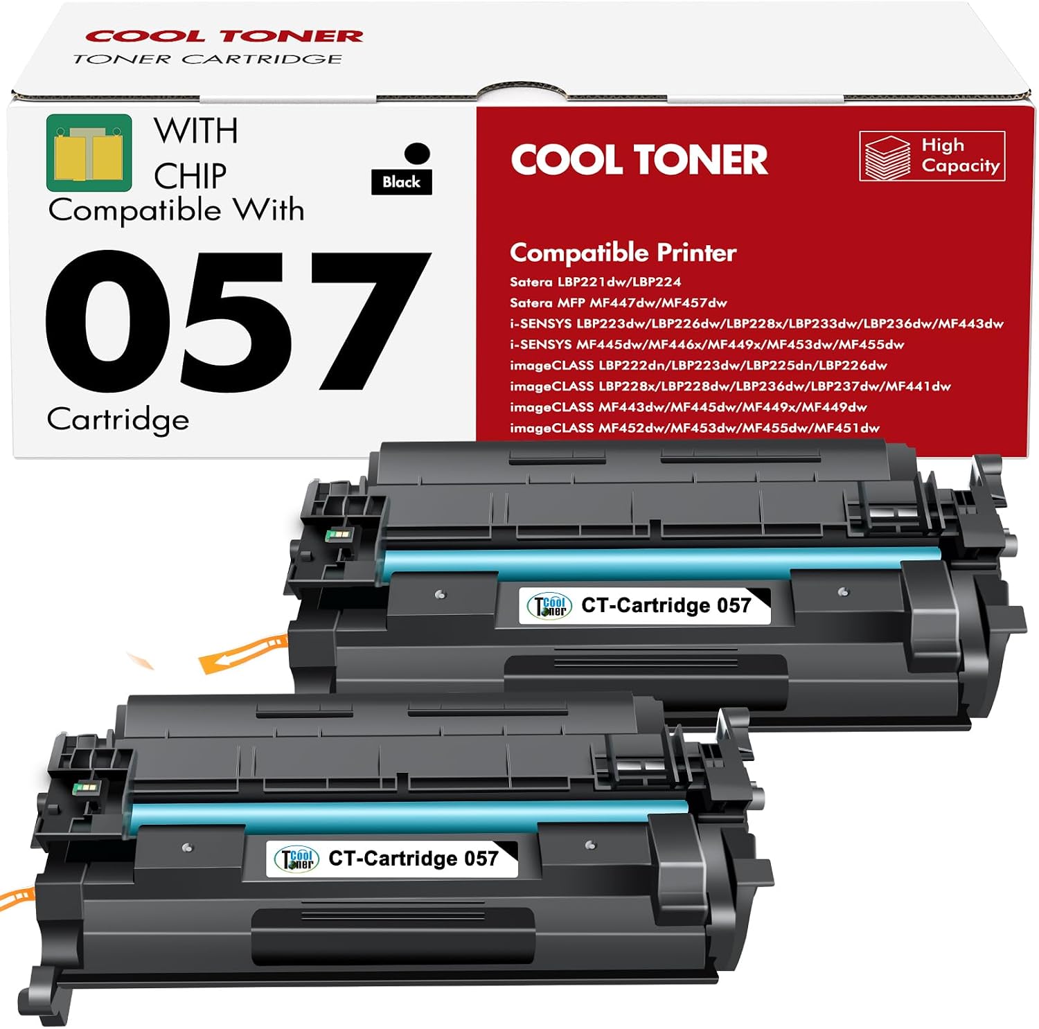 Detalle de Cool Toner 057 Toner Cartridge 2-Pack, Black High-Yield Compatible Replacement