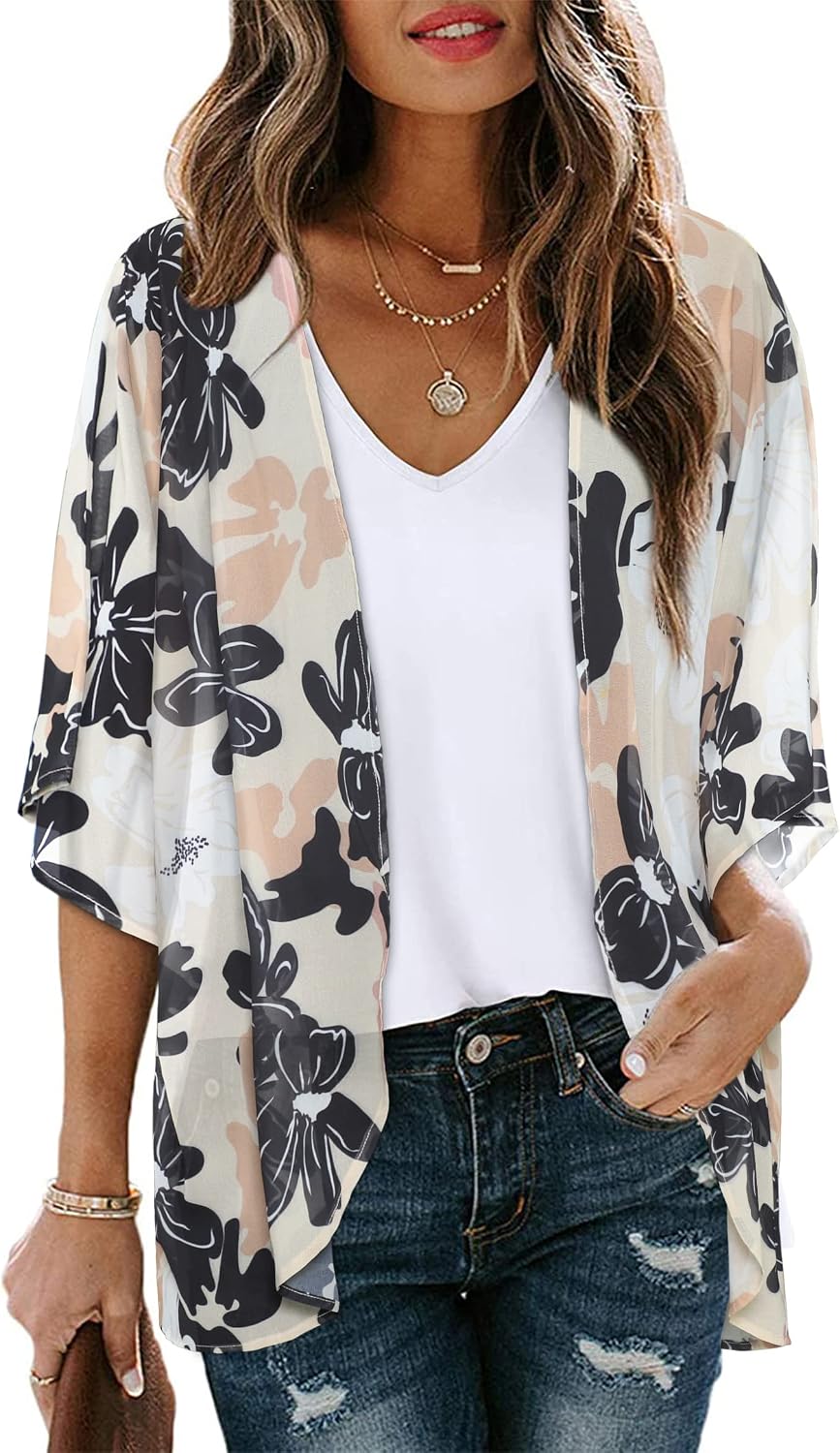 Thumbnail 5 de Floral Puff Sleeve Kimono Cardigan 5XL 🌺