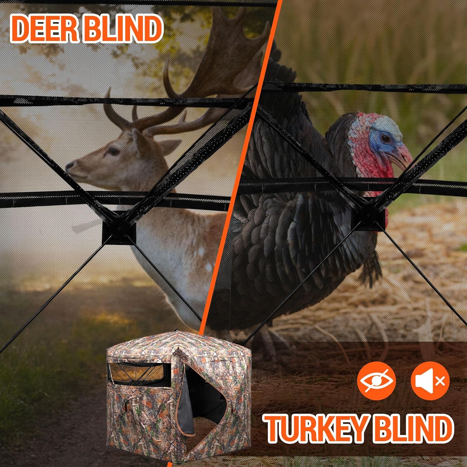 Thumbnail 3 de FUNHORUN 58F007 Hunting Blind, 270° See-Through Pop-Up Camo Shelter