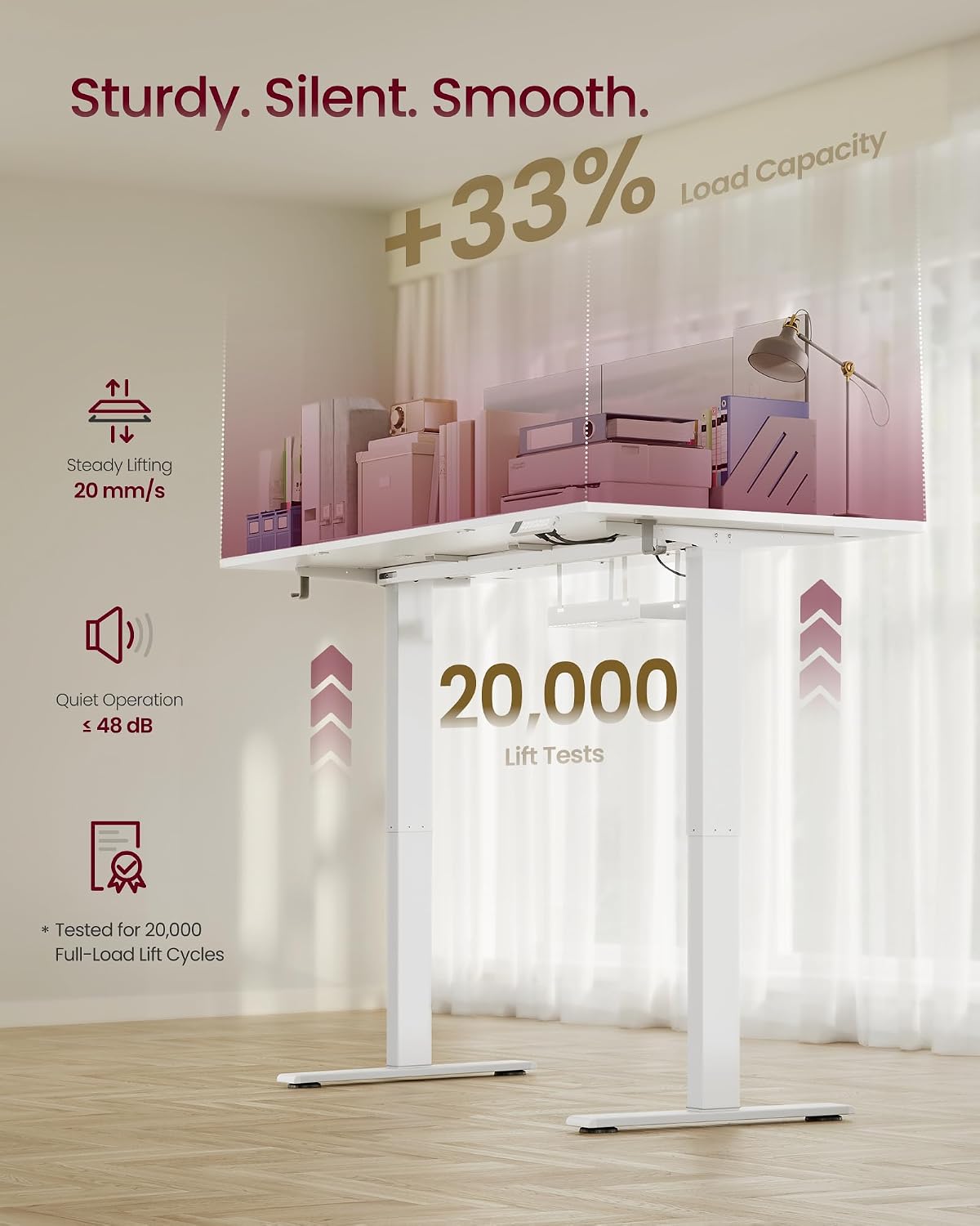 Thumbnail 6 de VASAGLE Electric Standing Desk 140x80 cm